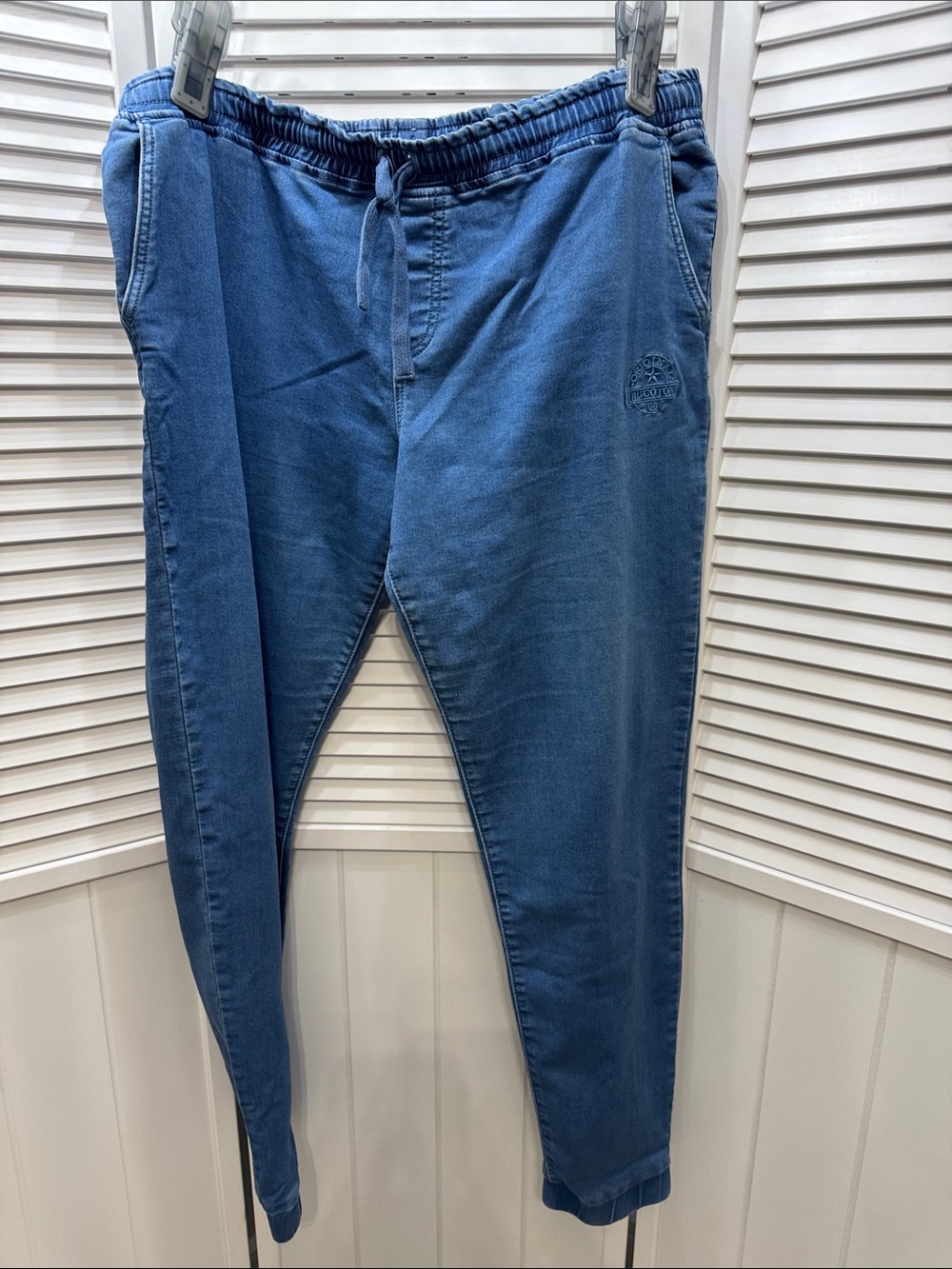 Women’s Blue Knit Jogger Jeans